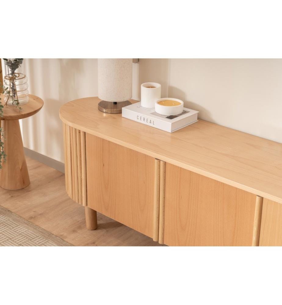 Mobile porta TV, faggio, 100% MDF, legno di faggio rivestito