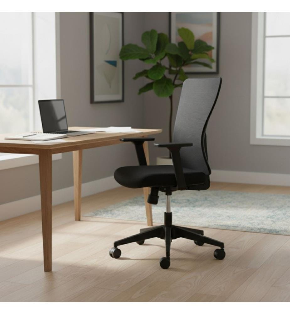 Ensemble de chaises de bureau, 2 pièces, noir, piétement : 100 % plastique