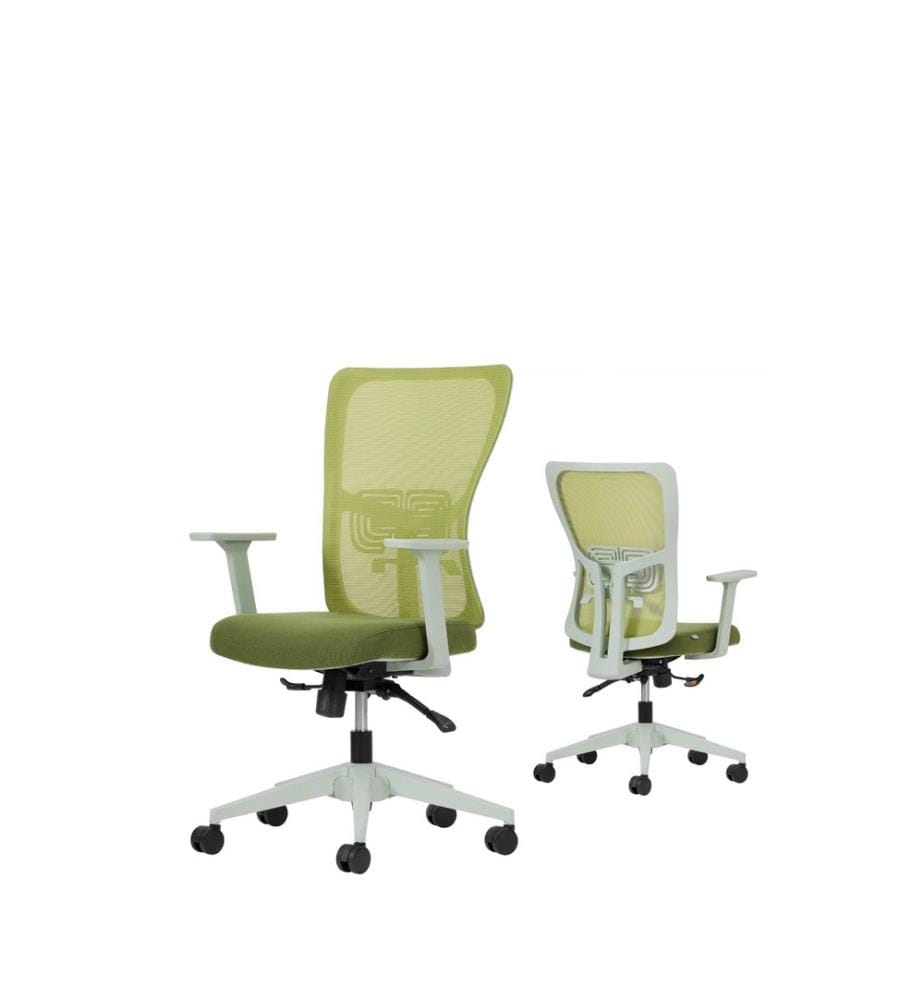 Ensemble de chaises de bureau, 2 pièces, vert, structure : 100 % plastique