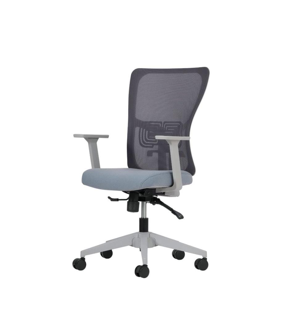 Ensemble de chaises de bureau, 2 pièces, gris, structure : 100 % plastique