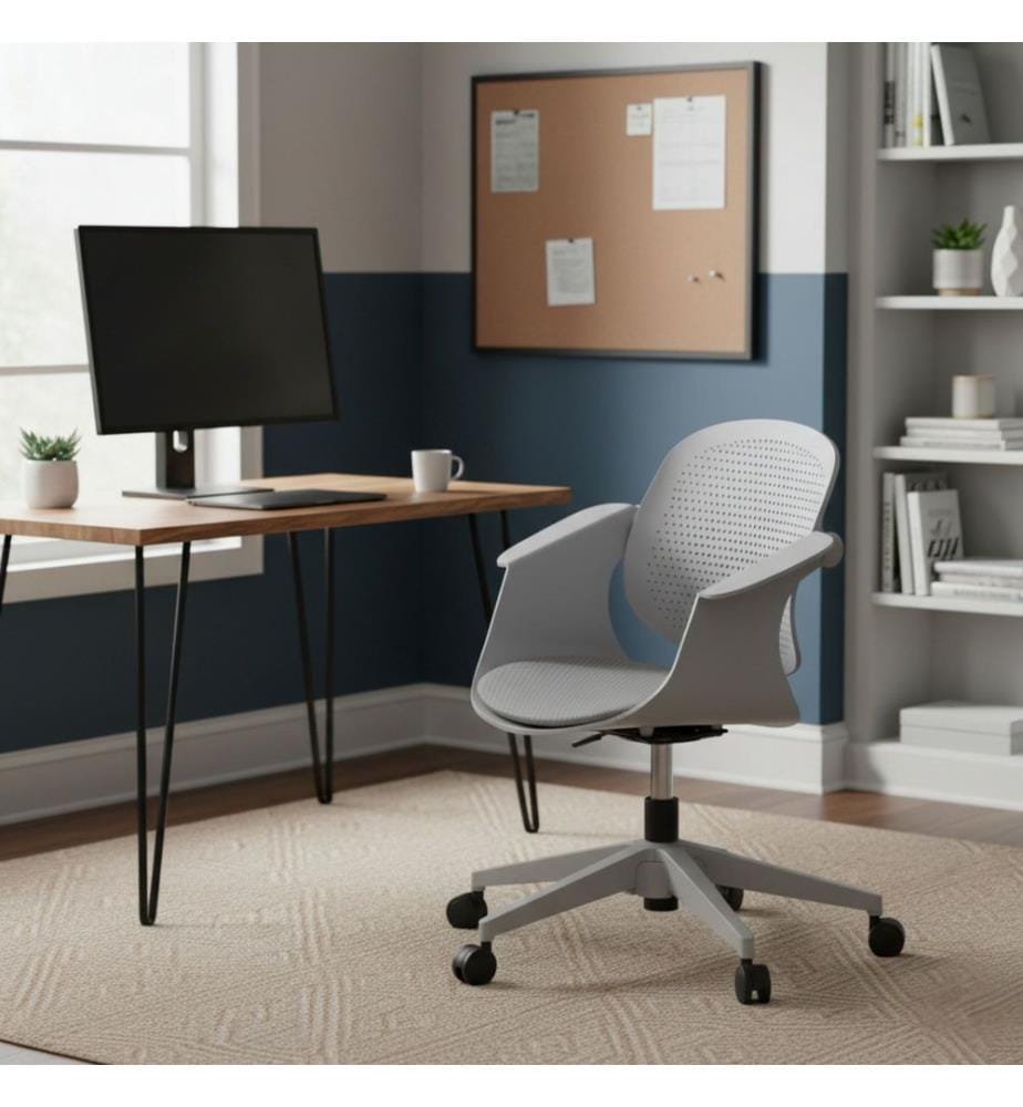 Chaise de bureau, gris, structure : 100 % plastique