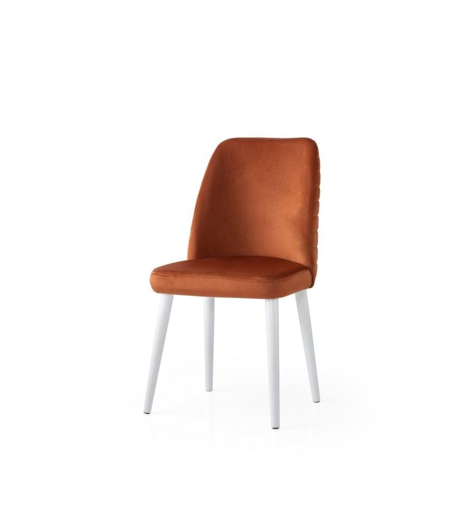 Set de chaises, 4 pièces, rouge carreau, structure : 100 % fer