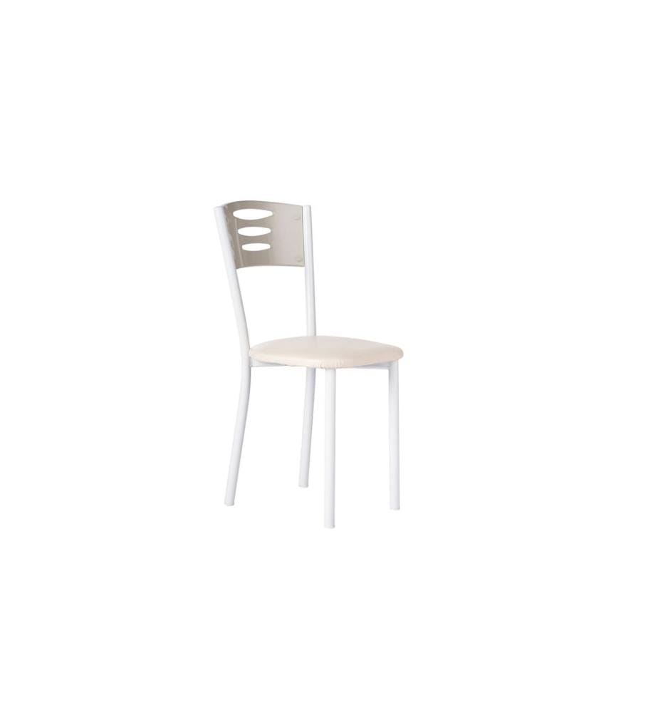 Ensemble de chaises, 2 pièces, crème, blanc, structure : 100% métal