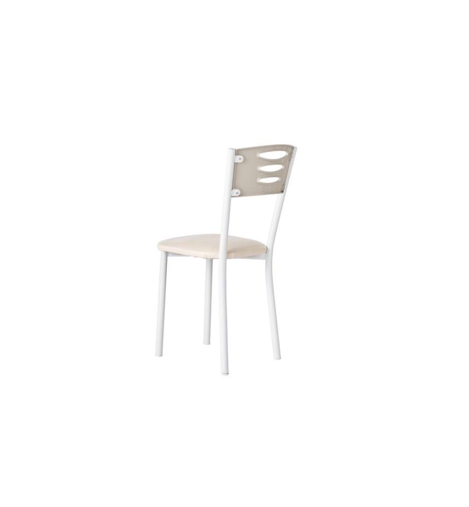 Ensemble de chaises, 2 pièces, crème, blanc, structure : 100% métal