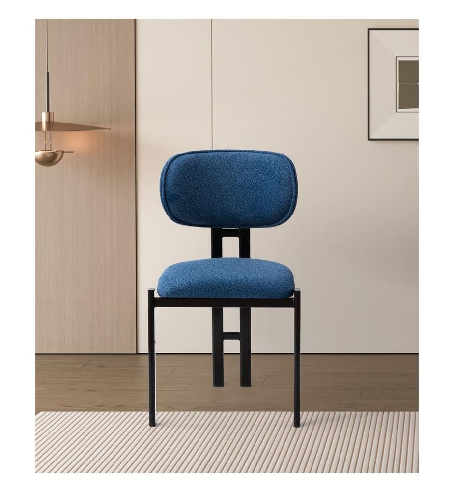 Set di 2 sedie, blu navy e nere, 100% metallo.