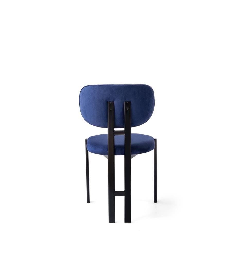 Set di 2 sedie, blu navy e nere, 100% metallo.