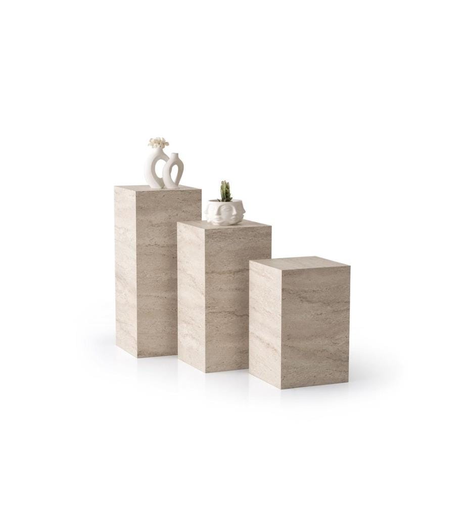 Présentoir à fleurs, travertin, 100 % panneau de particules mélaminé