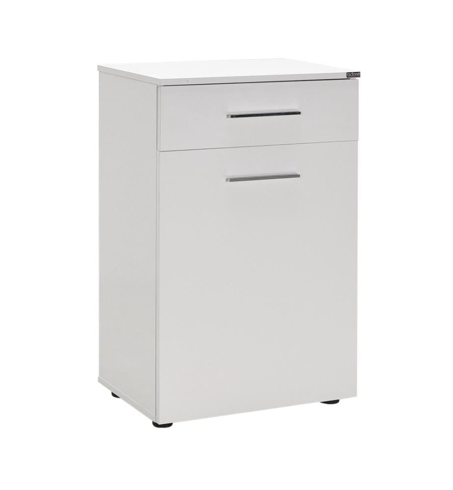 Armoire multifonctions, blanc, panneau de particules mélaminé
