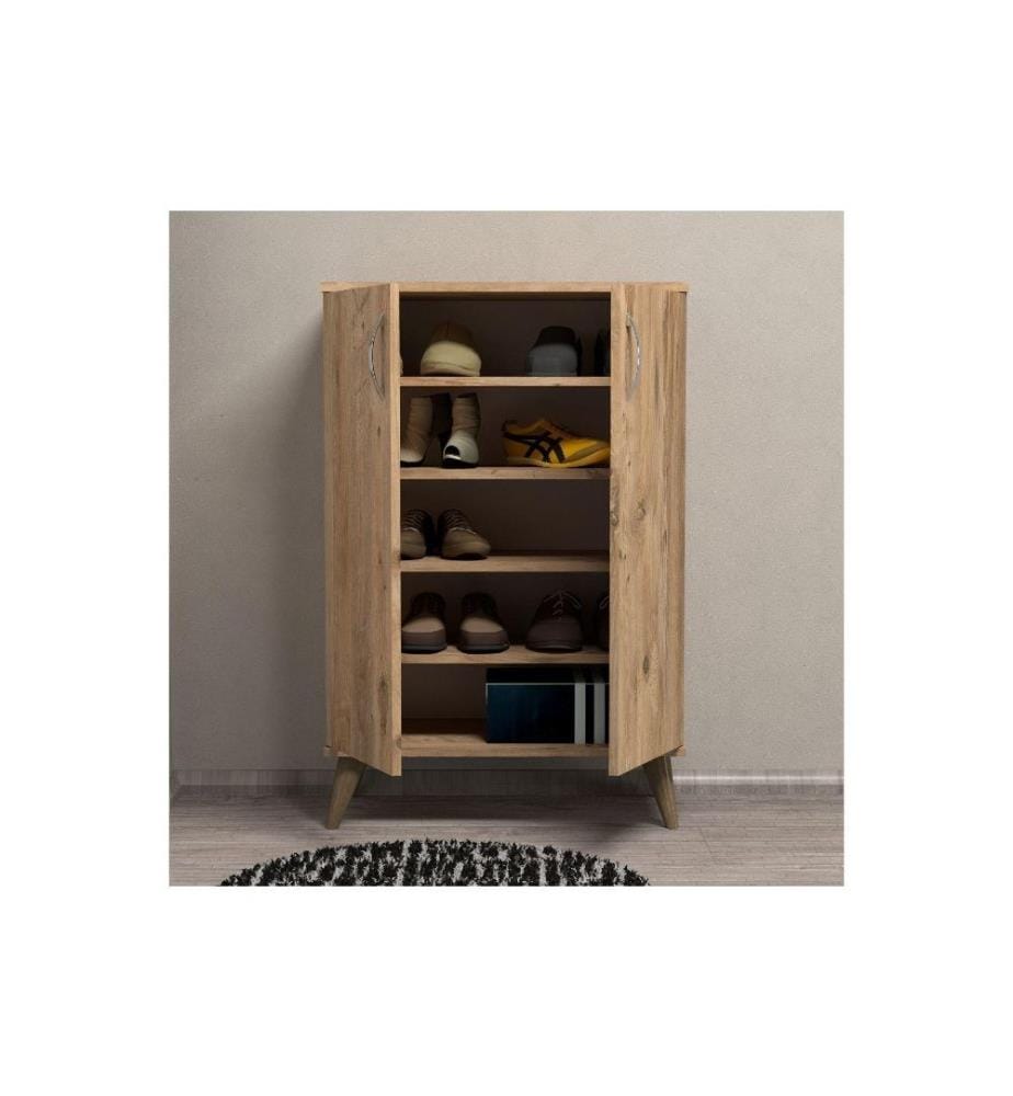 Meuble à chaussures, pin atlantique, panneau de particules mélaminé