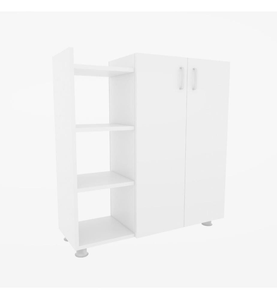 Meuble à chaussures, blanc, panneau de particules mélaminé