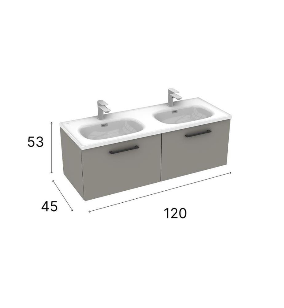 Meuble de salle de bain avec lavabo gris pierre panneau de particules 100 % recouvert de mélamine