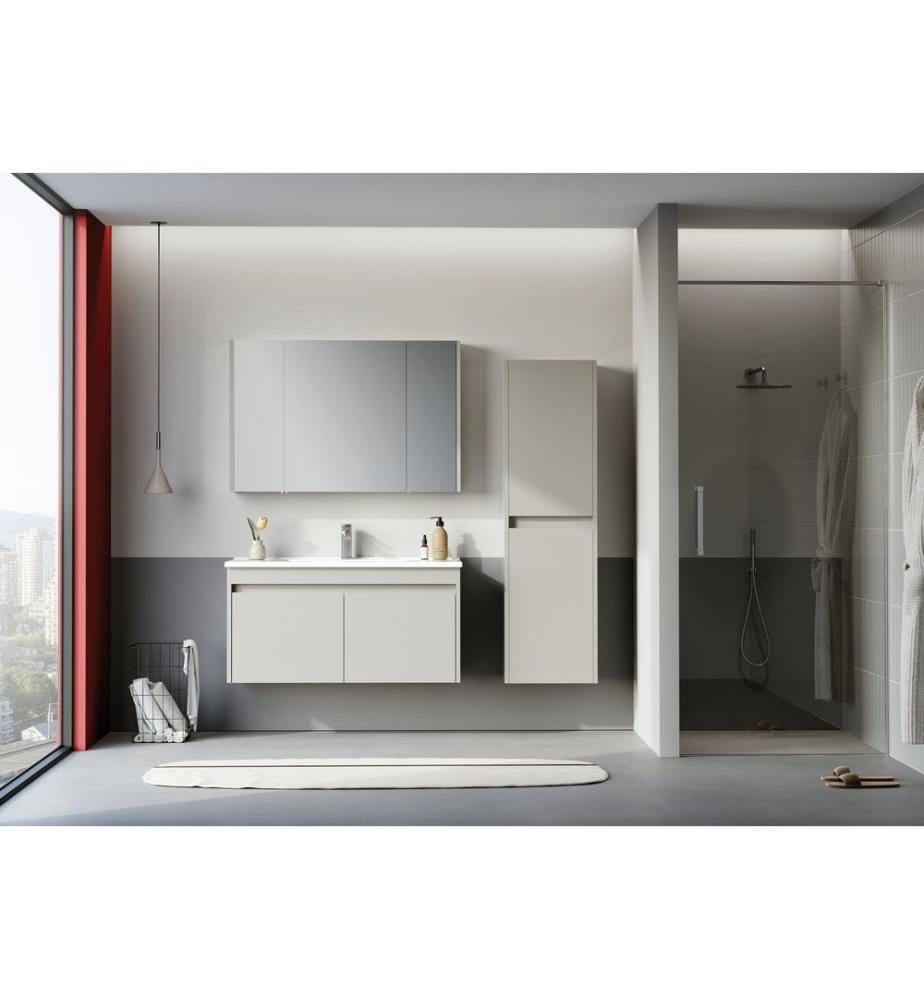 Badezimmerschrank Kaschmir 100 % glänzendes PET-MDF