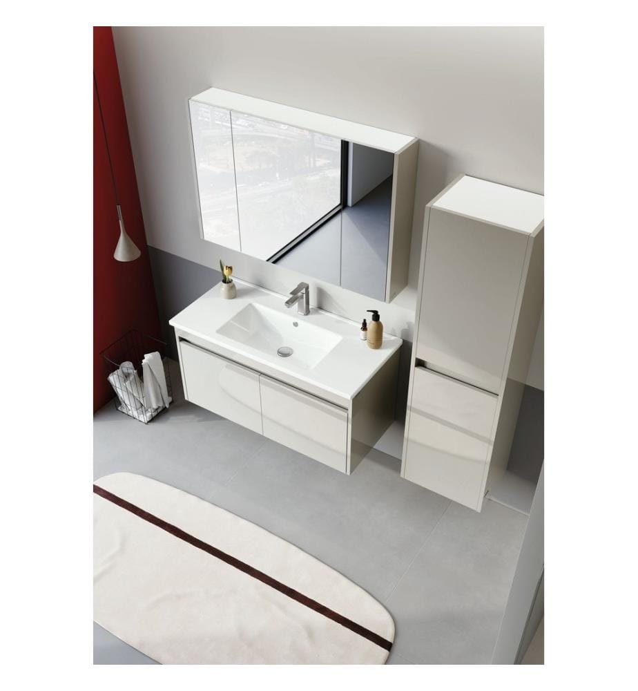 Badezimmerschrank Kaschmir 100 % glänzendes PET-MDF