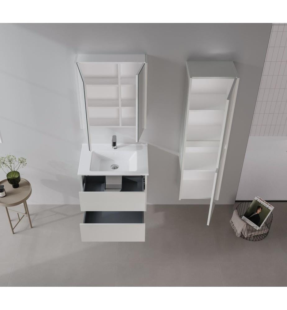 Badezimmerschrank Kaschmir 100 % glänzendes PET-MDF