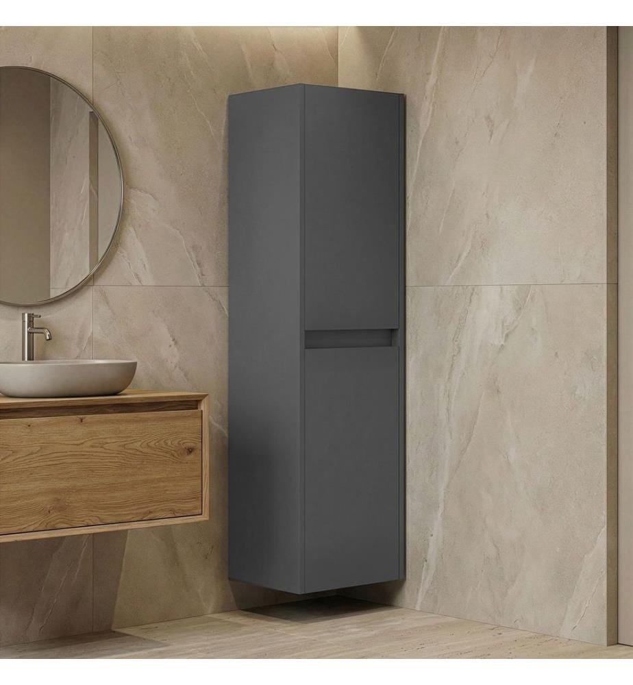 Meuble de salle de bain anthracite MDF PET 100 % brillant