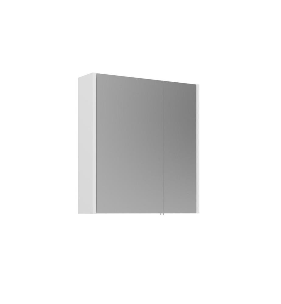 Meuble de salle de bain avec miroir blanc MDF PET 100 % brillant