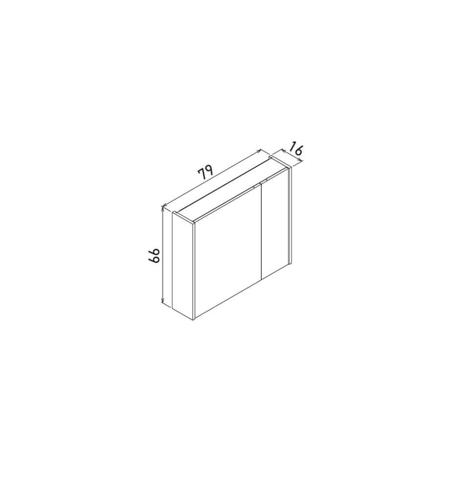 Meuble de salle de bain avec miroir blanc MDF PET 100 % brillant