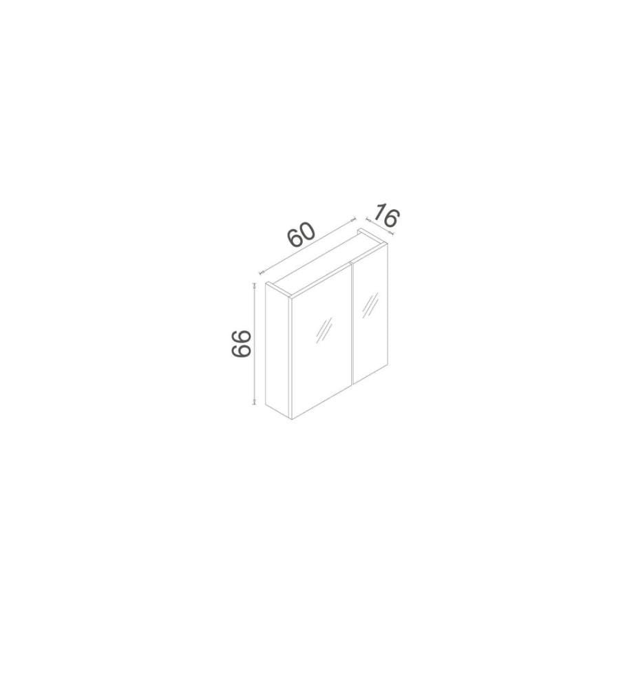Meuble de salle de bain avec miroir blanc MDF laqué brillant.