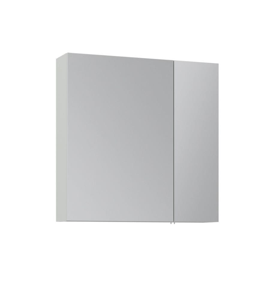 Meuble de salle de bain avec miroir coloris cachemire MDF laqué brillant 100 %