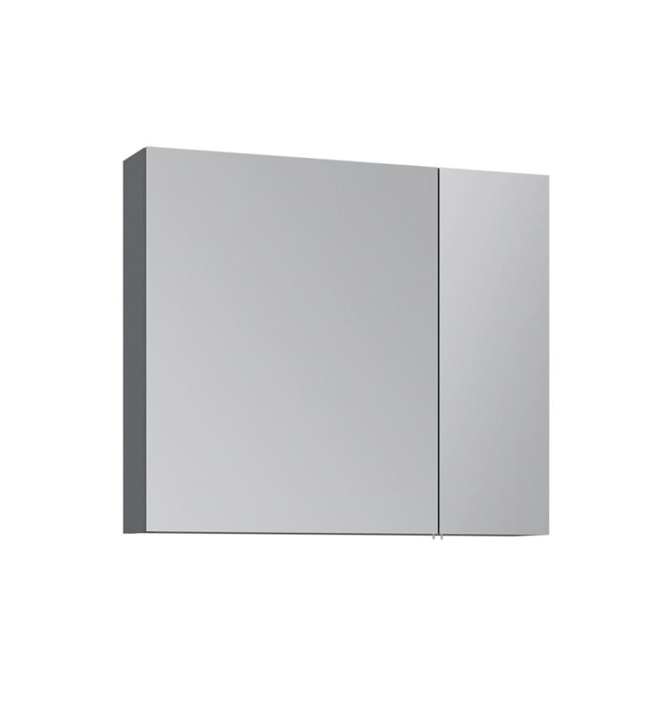 Meuble de salle de bain avec miroir anthracite MDF laqué brillant 100 %