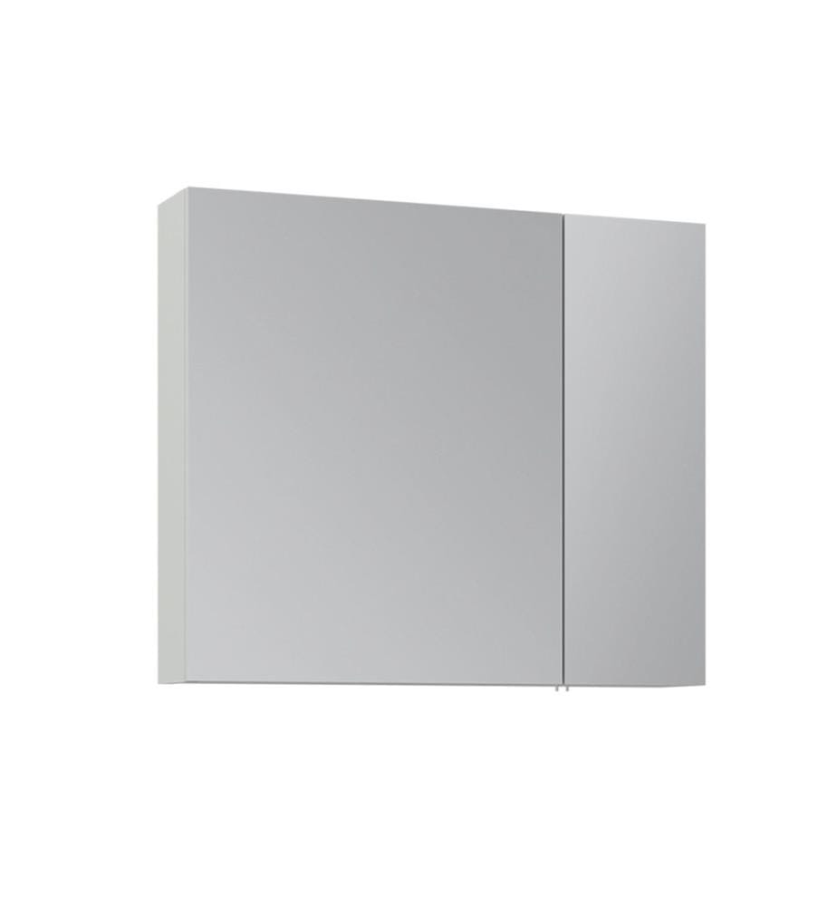 Meuble de salle de bain avec miroir coloris cachemire MDF laqué brillant 100 %