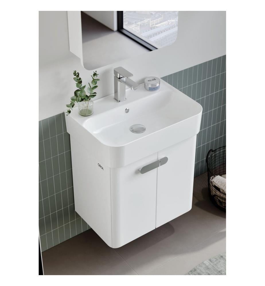 Meuble de salle de bain avec lavabo blanc MDF laqué brillant 100 %