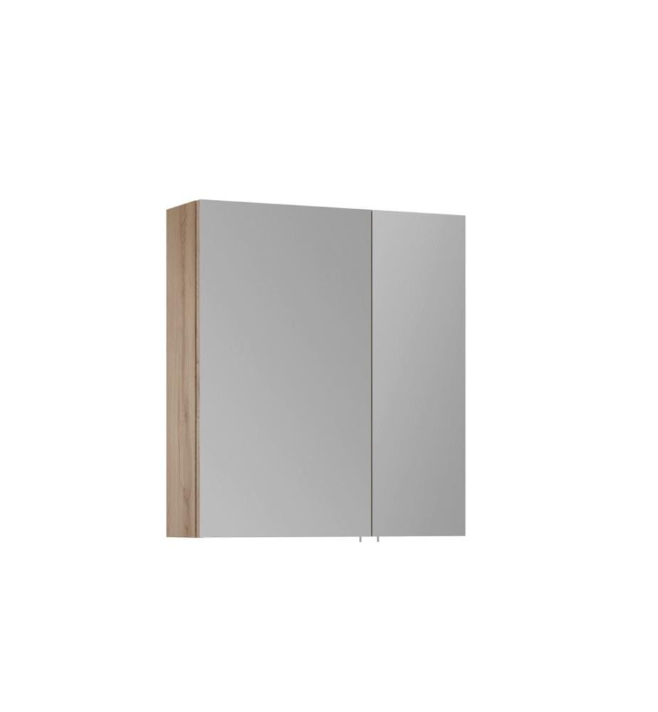 Meuble de salle de bain avec miroir chêne panneau de particules 100% recouvert de mélamine