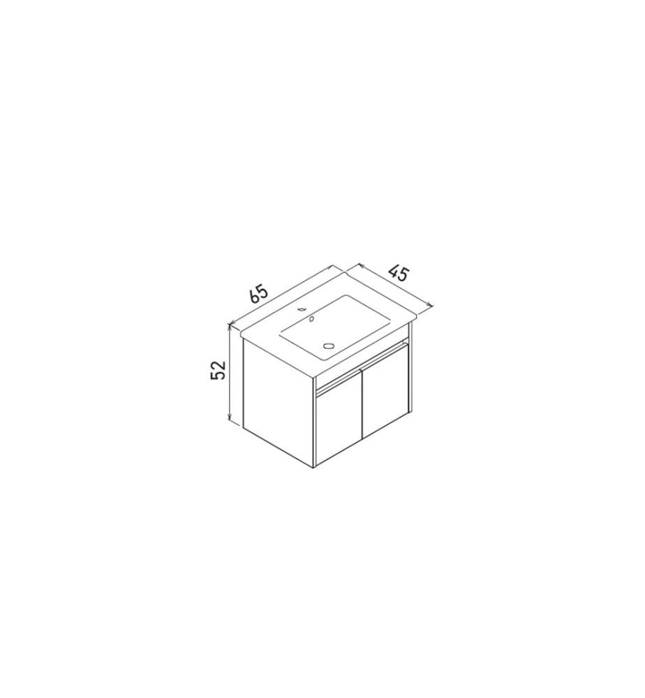 Meuble de salle de bain avec lavabo blanc mat MDF 100 % revêtu de mélamine