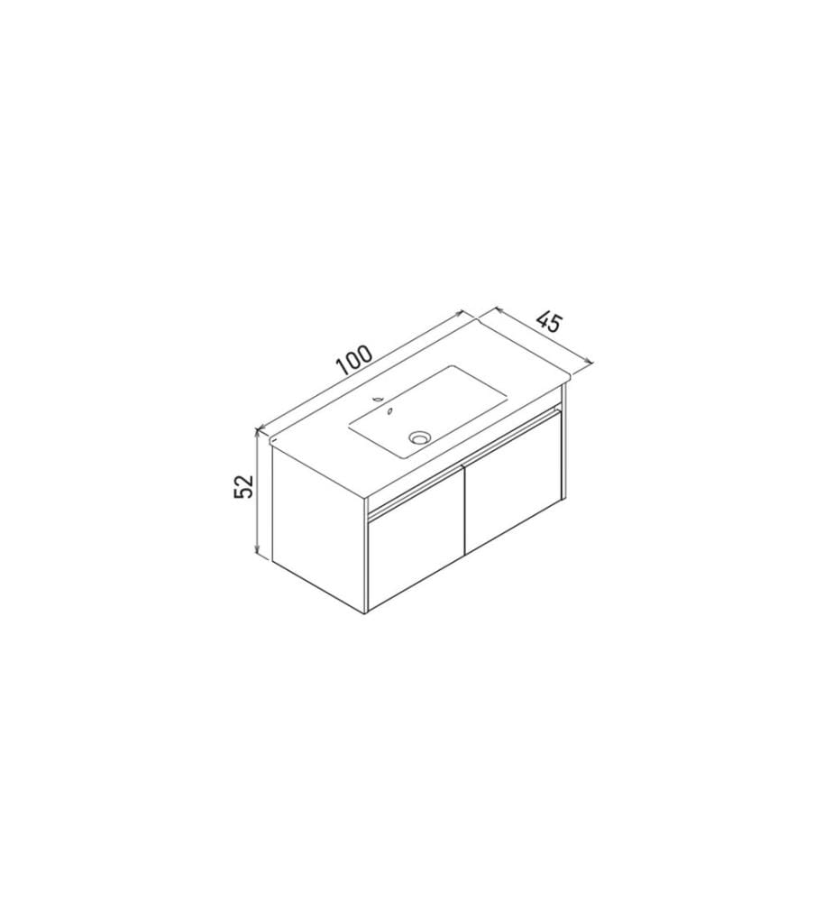 Meuble de salle de bain avec lavabo noyer foncé panneau de particules 100 % recouvert de mélamine