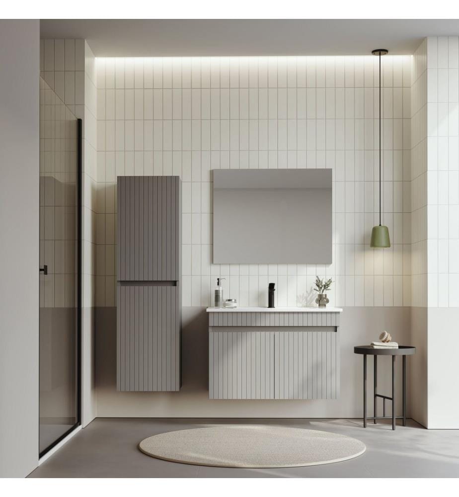 Badezimmerschrank Matt-Kaschmir 100 % thermisch beschichtetes MDF
