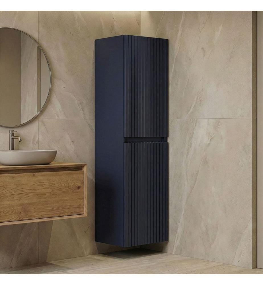 Badezimmerschrank mattes Marineblau 100 % thermisch beschichtetes MDF