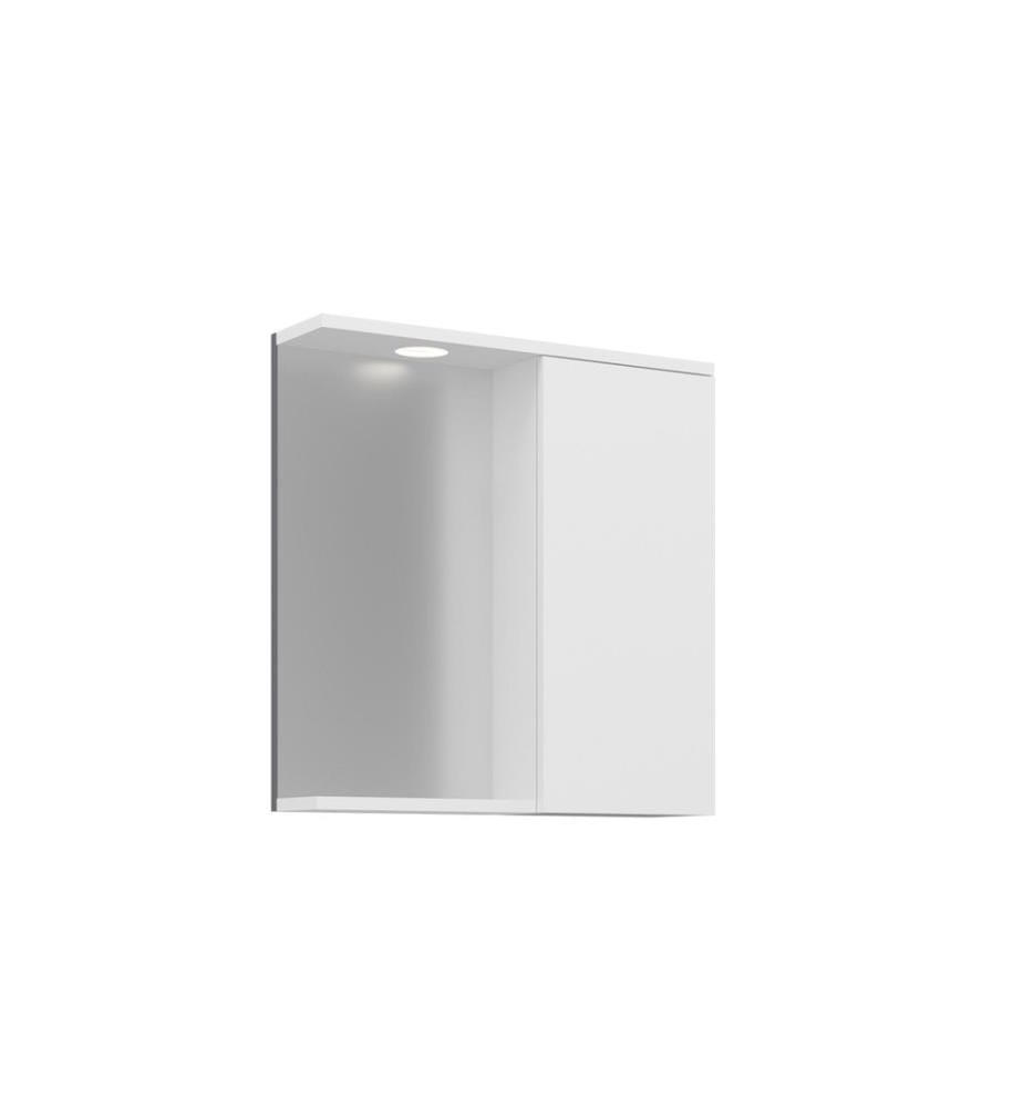 Meuble de salle de bain avec miroir blanc 100 % MDF recouvert de mélamine