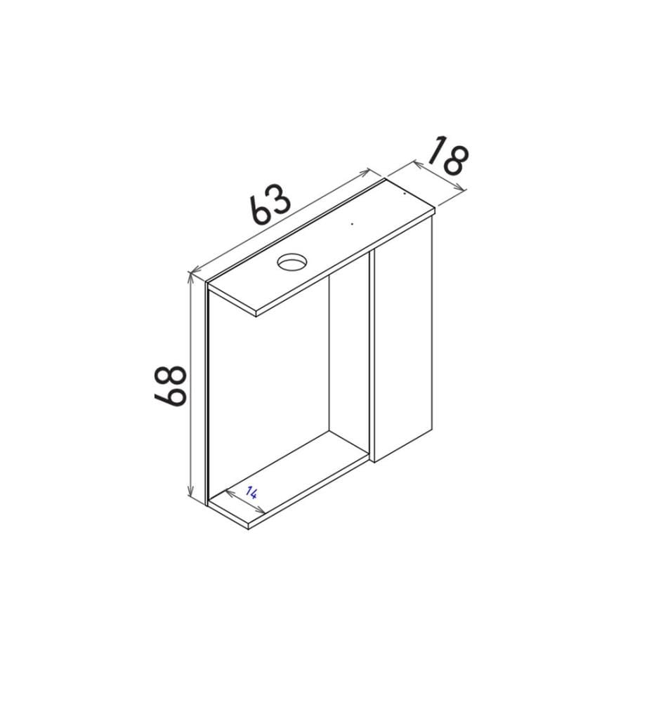 Meuble de salle de bain avec miroir blanc 100 % MDF recouvert de mélamine
