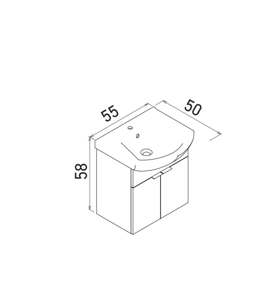Meuble de salle de bain avec lavabo chêne Sonomo panneau de particules 100 % recouvert de mélamine