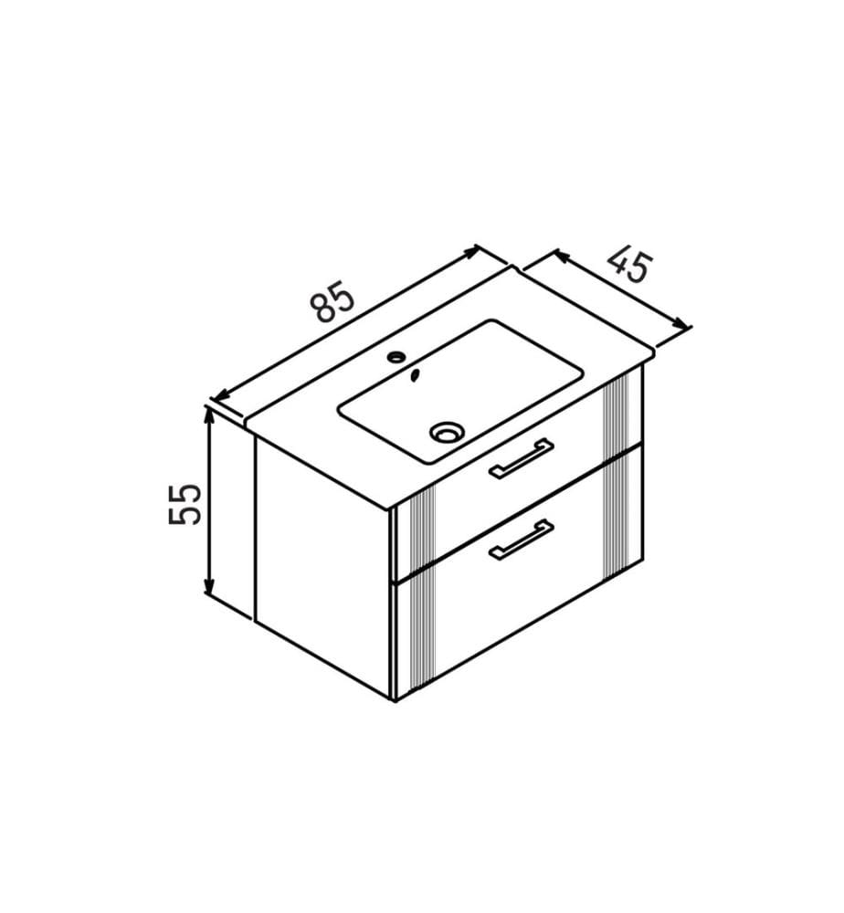 Meuble de salle de bain avec lavabo vert mat MDF 100 % revêtu de thermomoulage