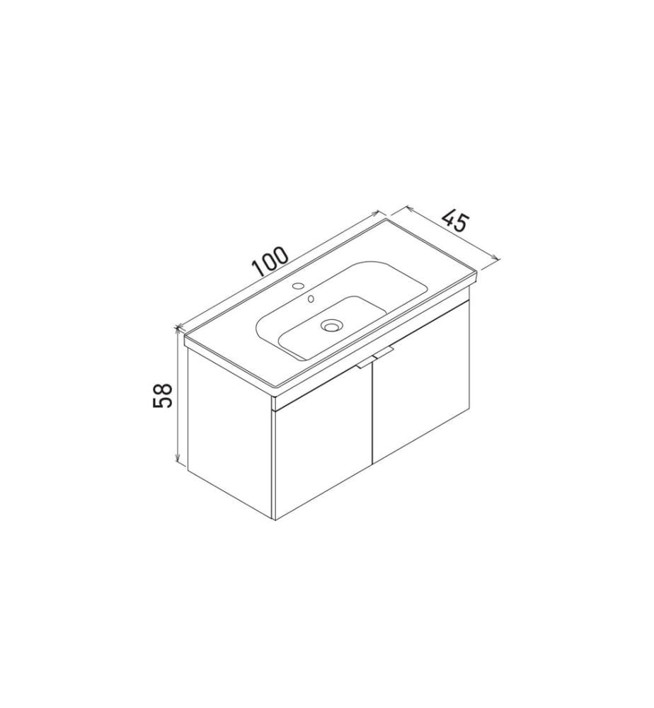 Meuble de salle de bain avec lavabo blanc mat MDF 100 % revêtu de mélamine
