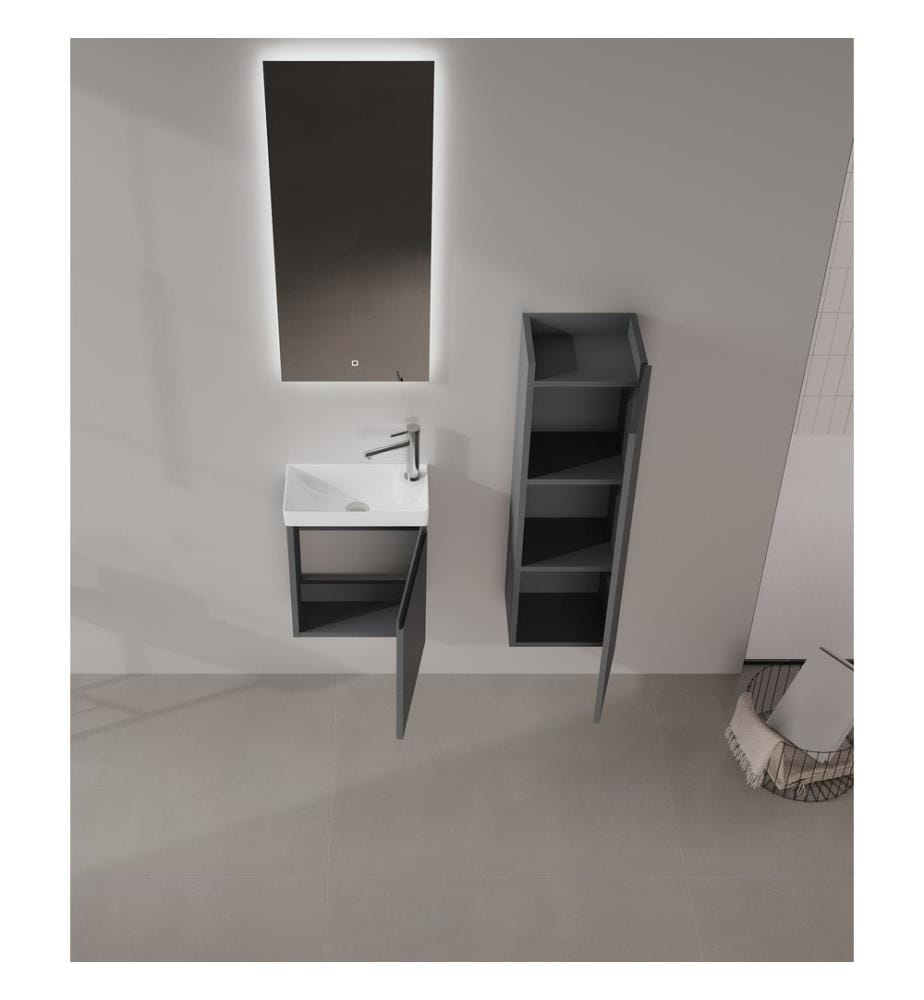 Meuble de salle de bain anthracite mat 100 % MDF PET mat