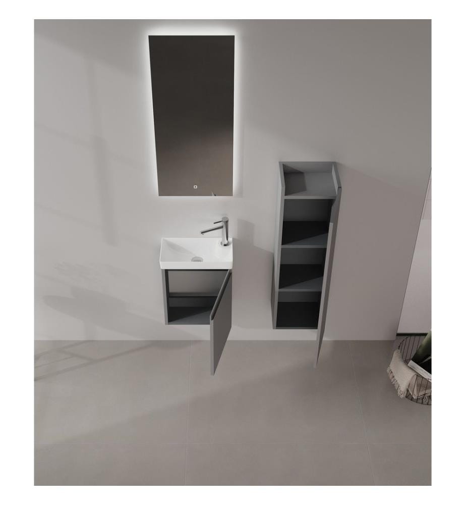 Meuble de salle de bain gris mat 100 % MDF PET mat