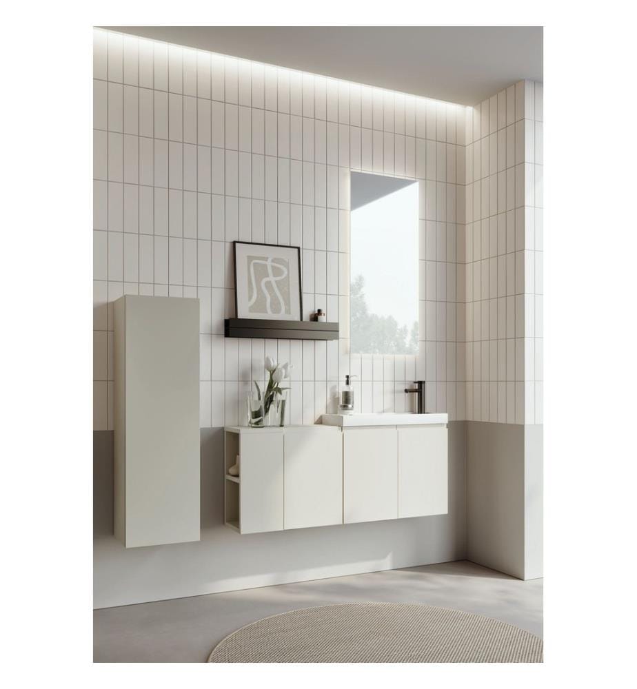 Meuble de salle de bain cachemire mat 100 % MDF PET mat