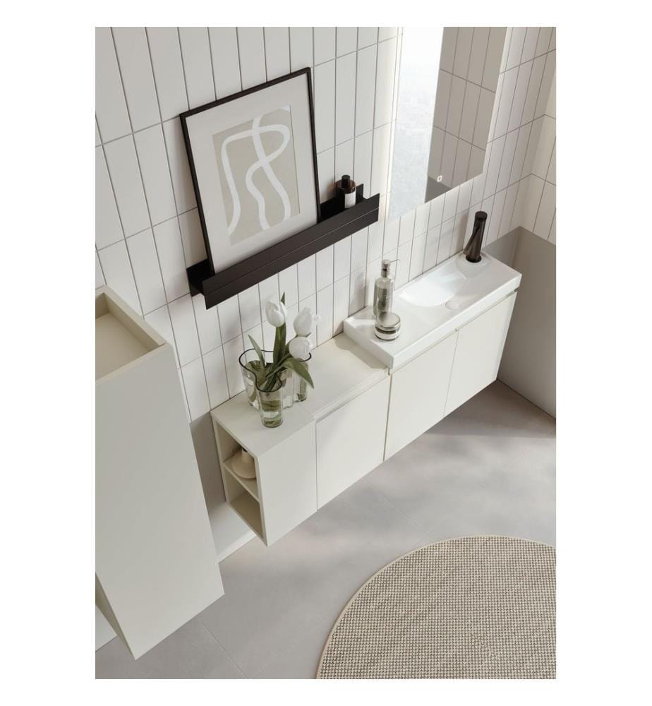 Meuble de salle de bain cachemire mat 100 % MDF PET mat