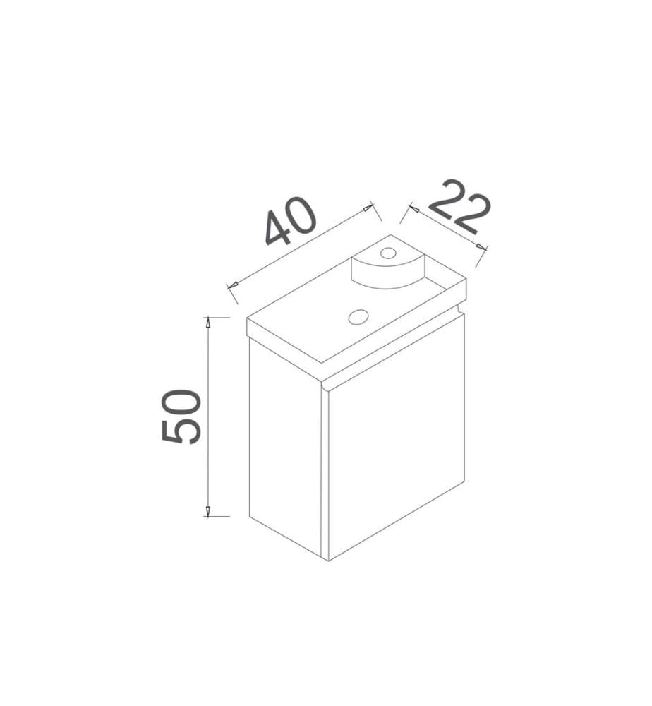Meuble de salle de bain avec lavabo anthracite mat 100 % MDF PET mat