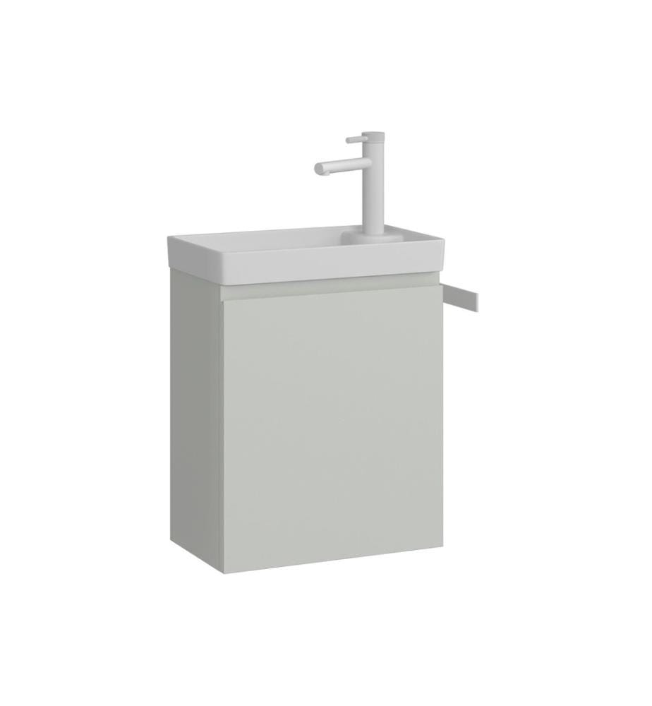 Meuble de salle de bain avec lavabo coloris cachemire mat 100 % MDF PET mat