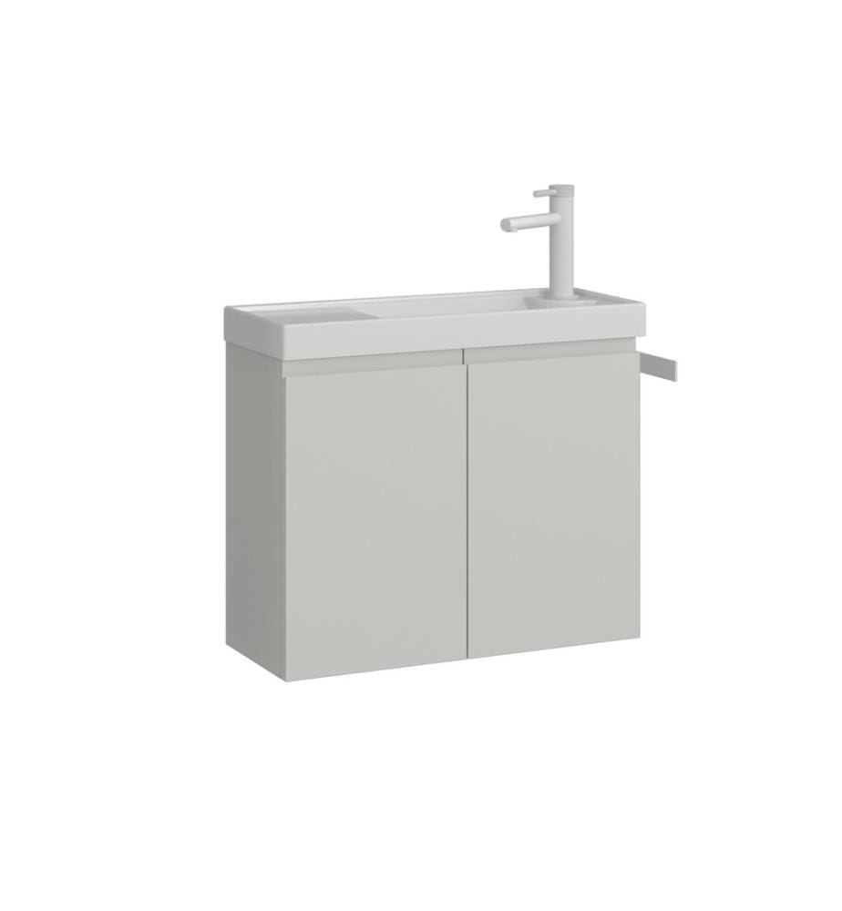 Badezimmerschrank mit Waschbecken mattes Kaschmir 100 % mattes PET-MDF