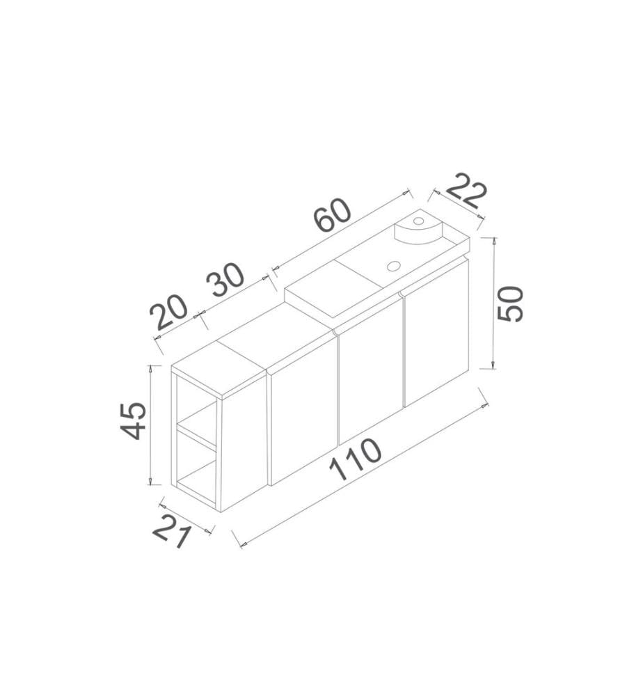 Meuble de salle de bain avec lavabo anthracite mat 100 % MDF PET mat