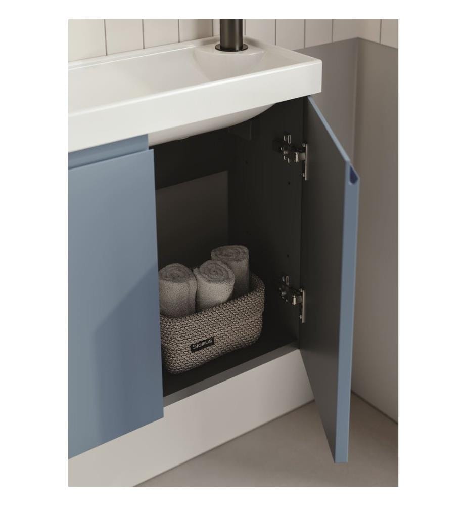 Badezimmerschrank mit Waschbecken Petrolblau 100 % matte PET-MDF-Platte