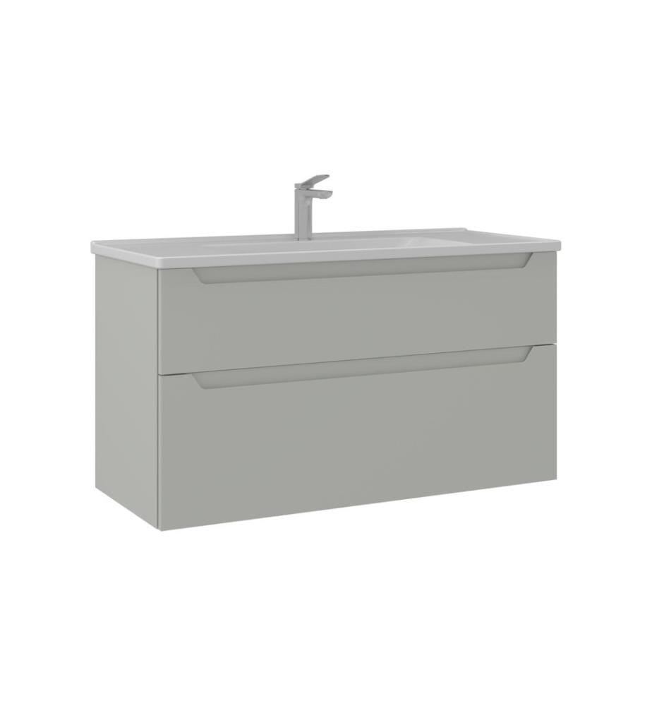 Badezimmerschrank mit Waschbecken mattes Kaschmir 100 % thermisch beschichtetes MDF