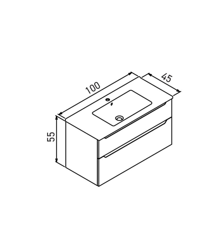 Badezimmerschrank mit Waschbecken Eiche 100 % thermisch beschichtetes MDF