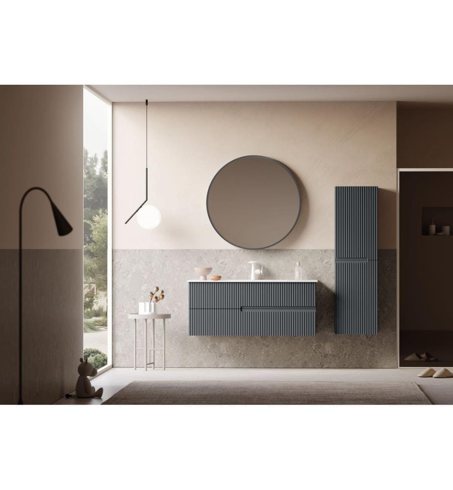 Meuble de salle de bain avec lavabo anthracite mat 100 % MDF laqué mat