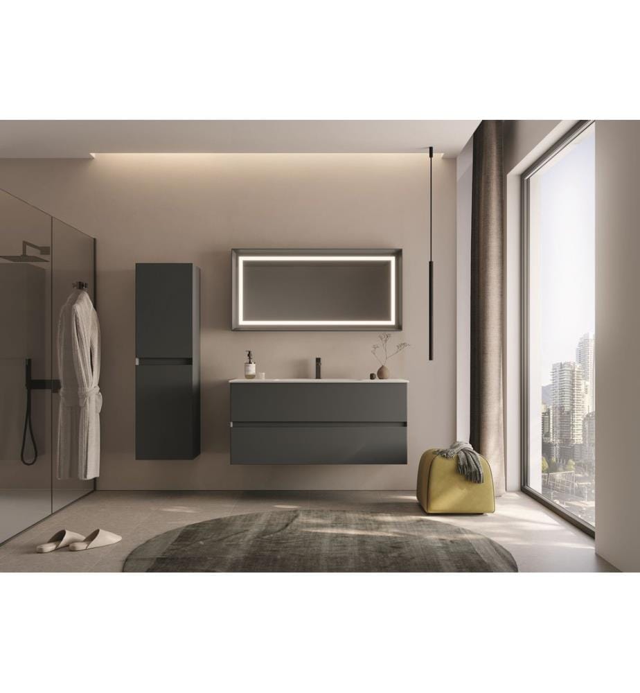 Badezimmerschrank mattes Anthrazit 100 % matt lackiertes MDF