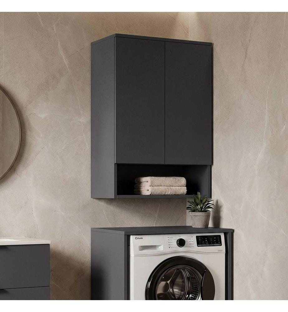 Badezimmerschrank matt anthrazit 100 % melaminbeschichtete MDF-Platte